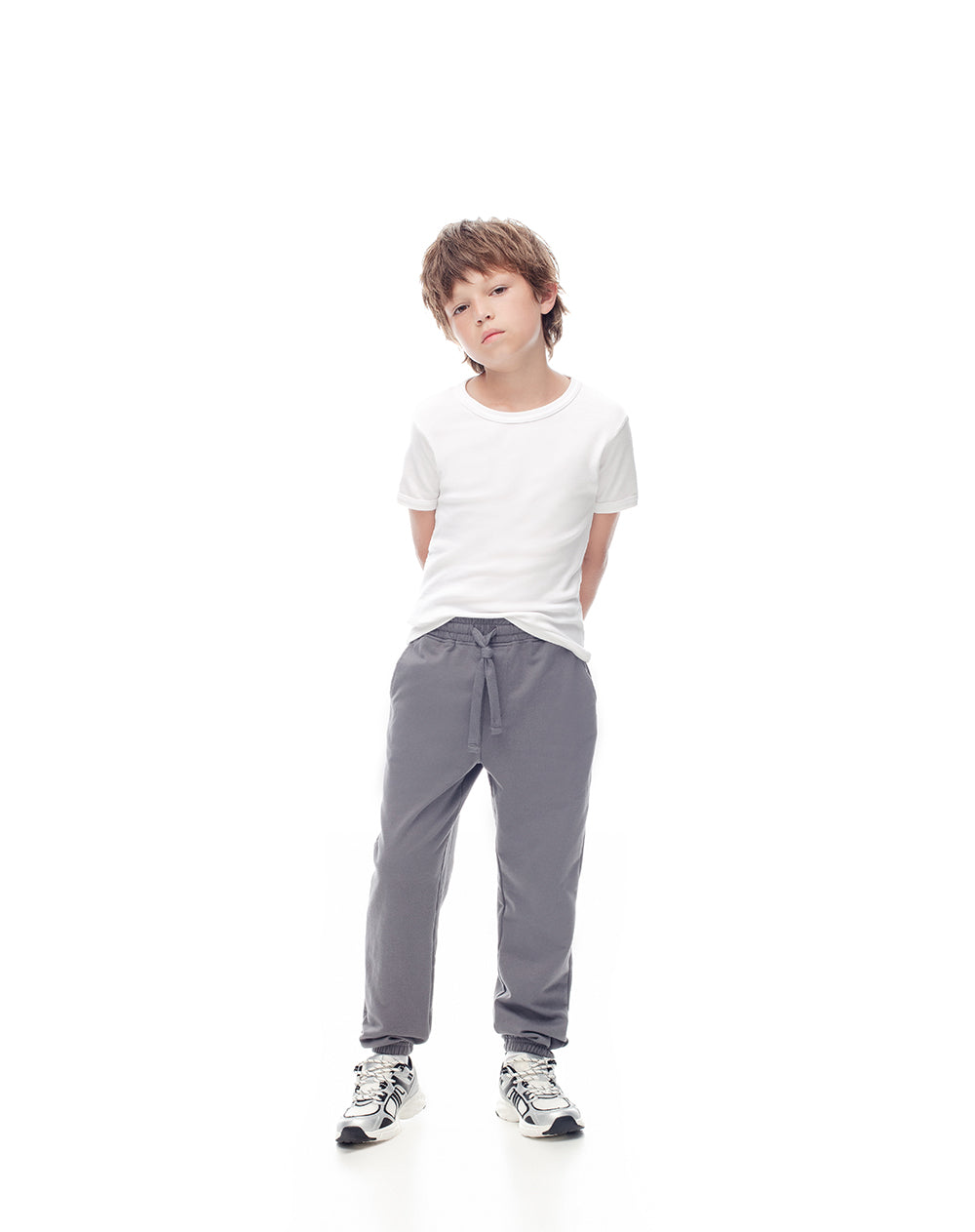 Camiseta slim algodón x2unds blanca niño