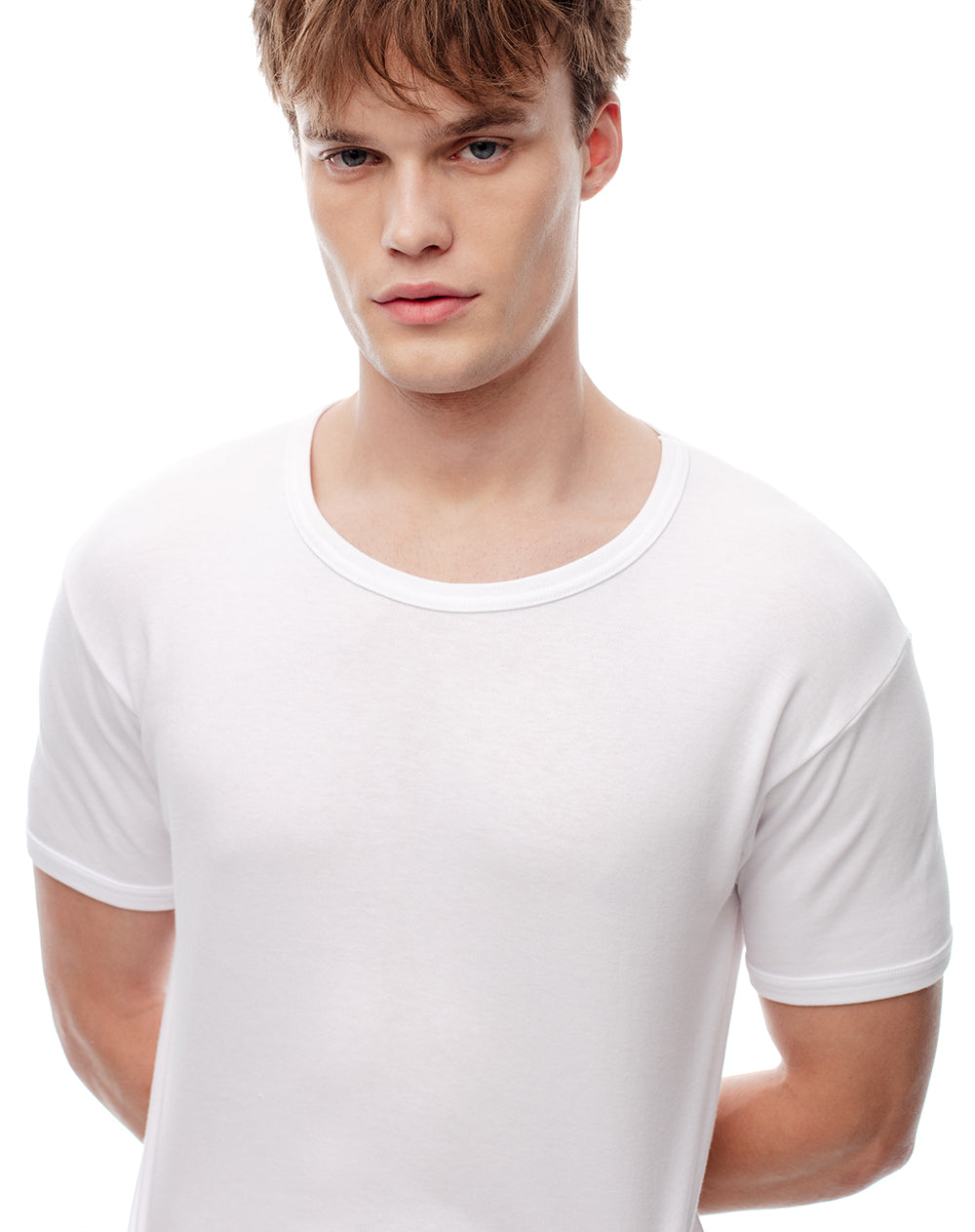 Camisetas slim algodón x3unds blanca hombre
