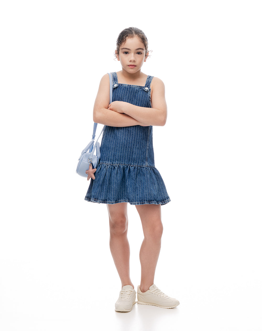 Vestido corto índigo medio niña