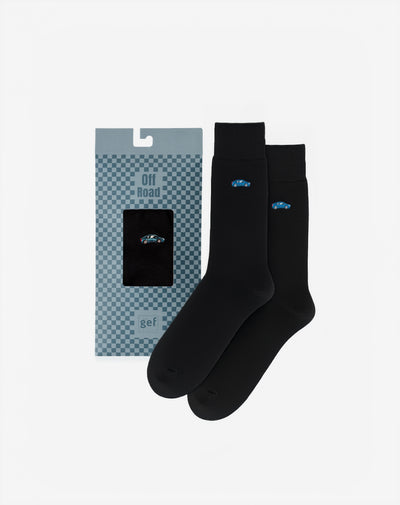 Medias hombre largas negras bordado