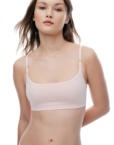 Top soporte medio palo rosa mujer