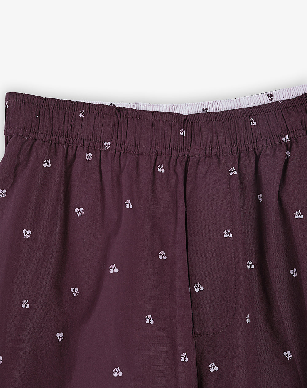 Pantalón regular tiro medio vino tinto estampado mujer