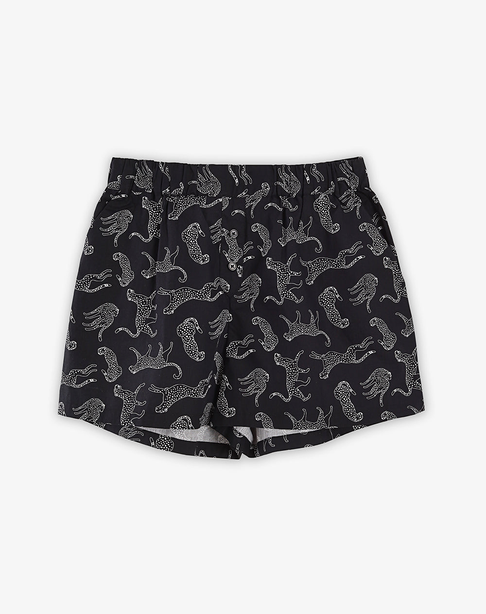 Short pantaloneta negro estampado mujer