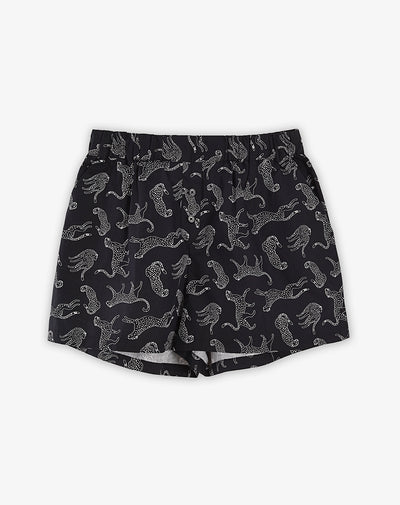 Short pantaloneta negro estampado mujer