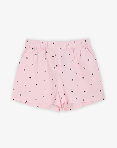 Short pantaloneta rosado estampado mujer