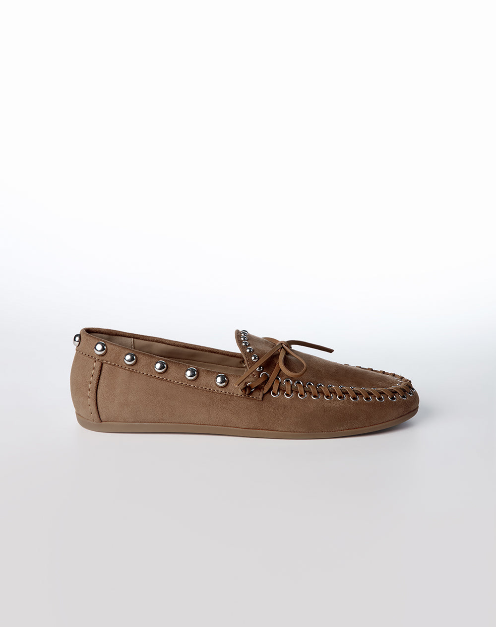 Mocasines tipo gamuza café mujer