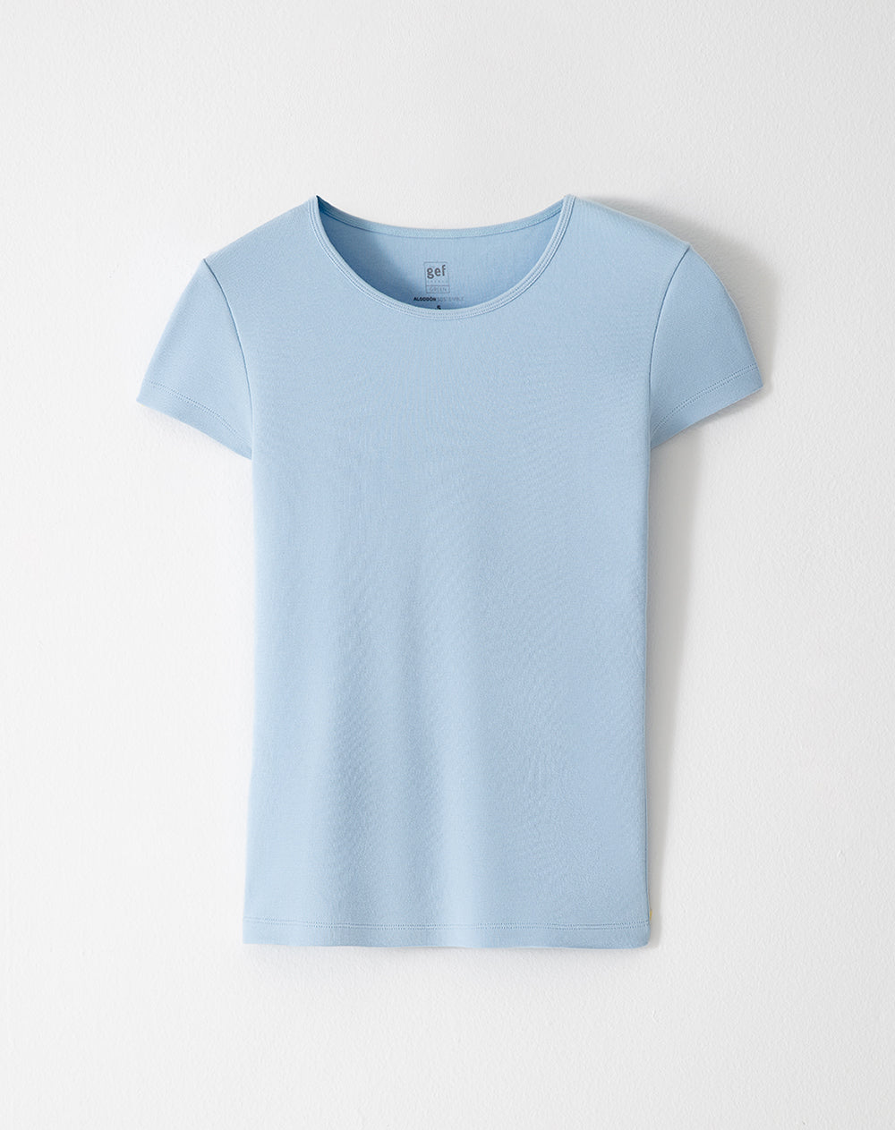 Camiseta slim fit manga corta azul
