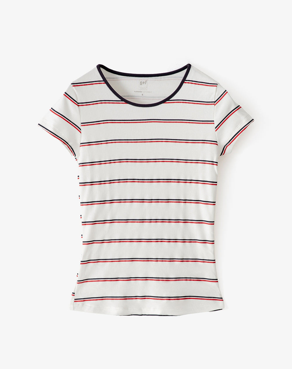 Camiseta slim algodón rayas mujer