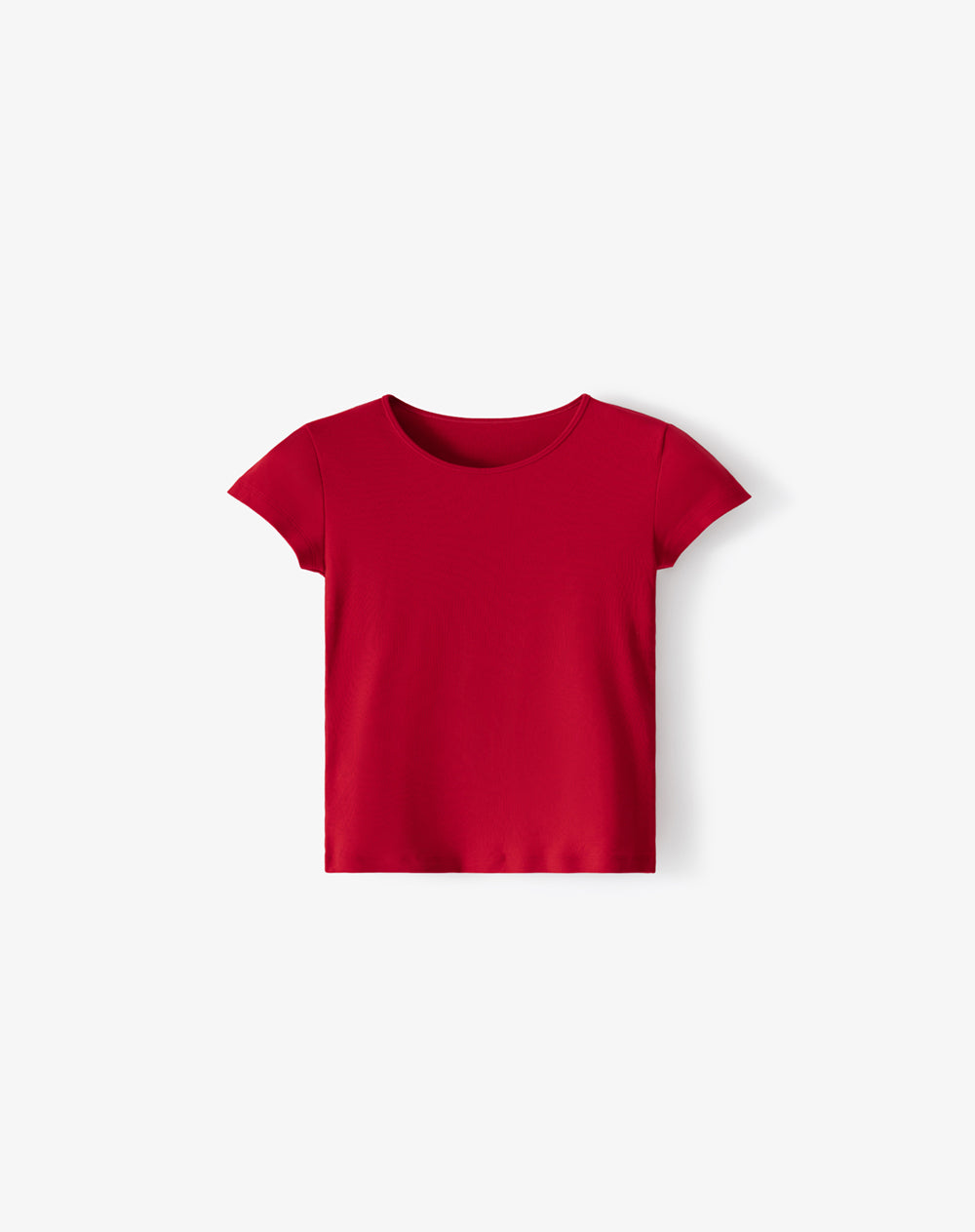 Camiseta slim fit manga corta roja