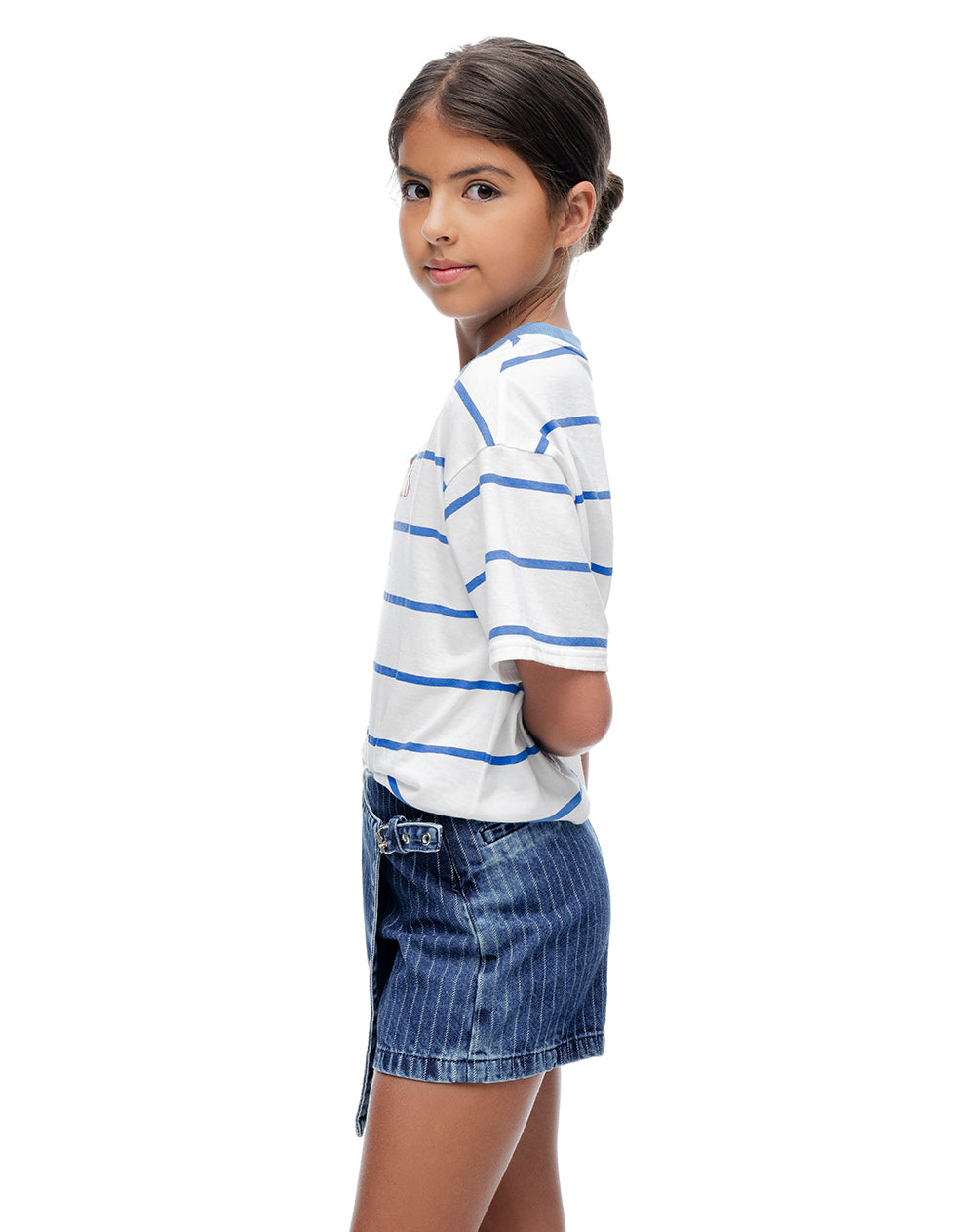 Falda corto tiro medio índigo niña