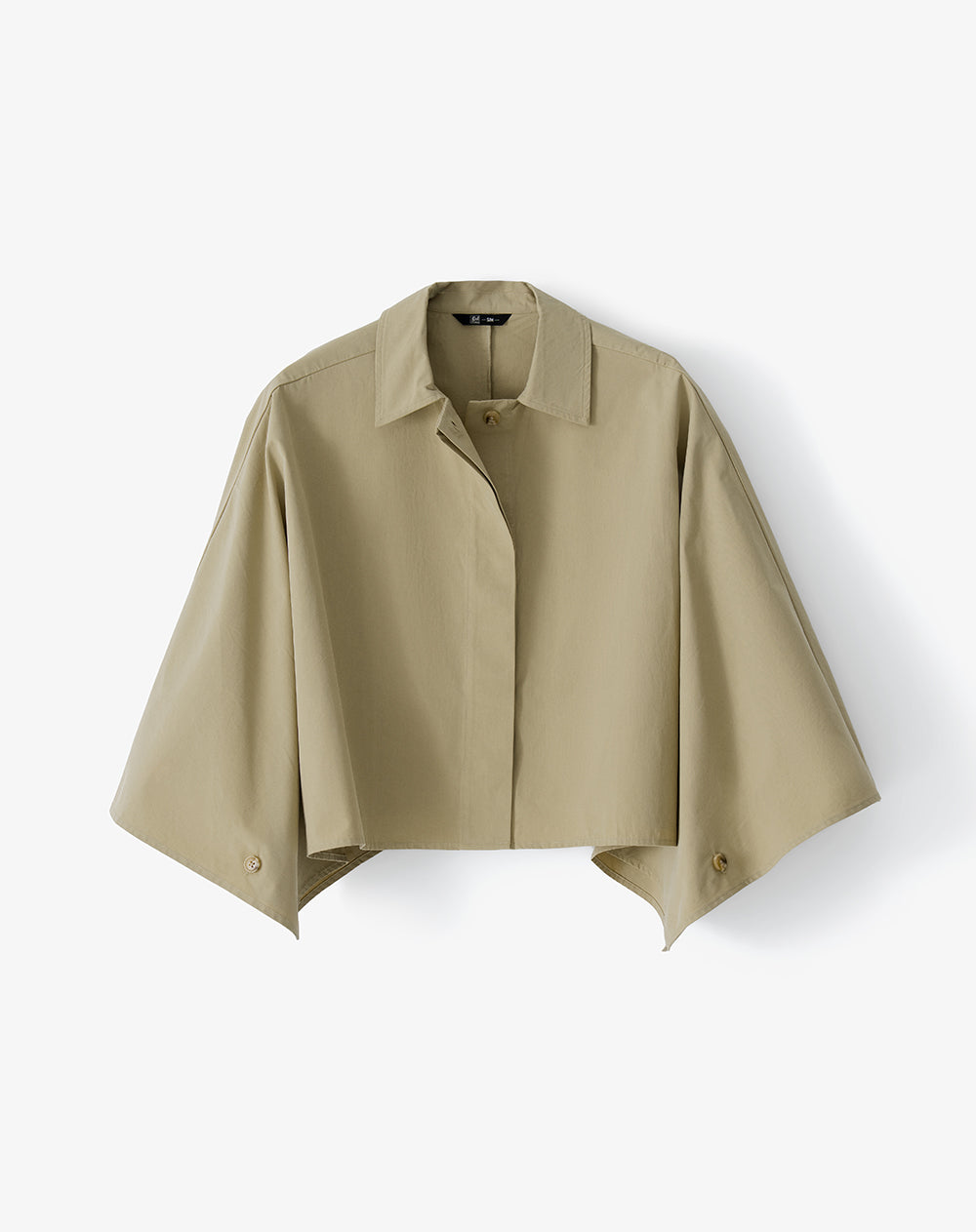Chaleco tipo capa oversize drill café mujer