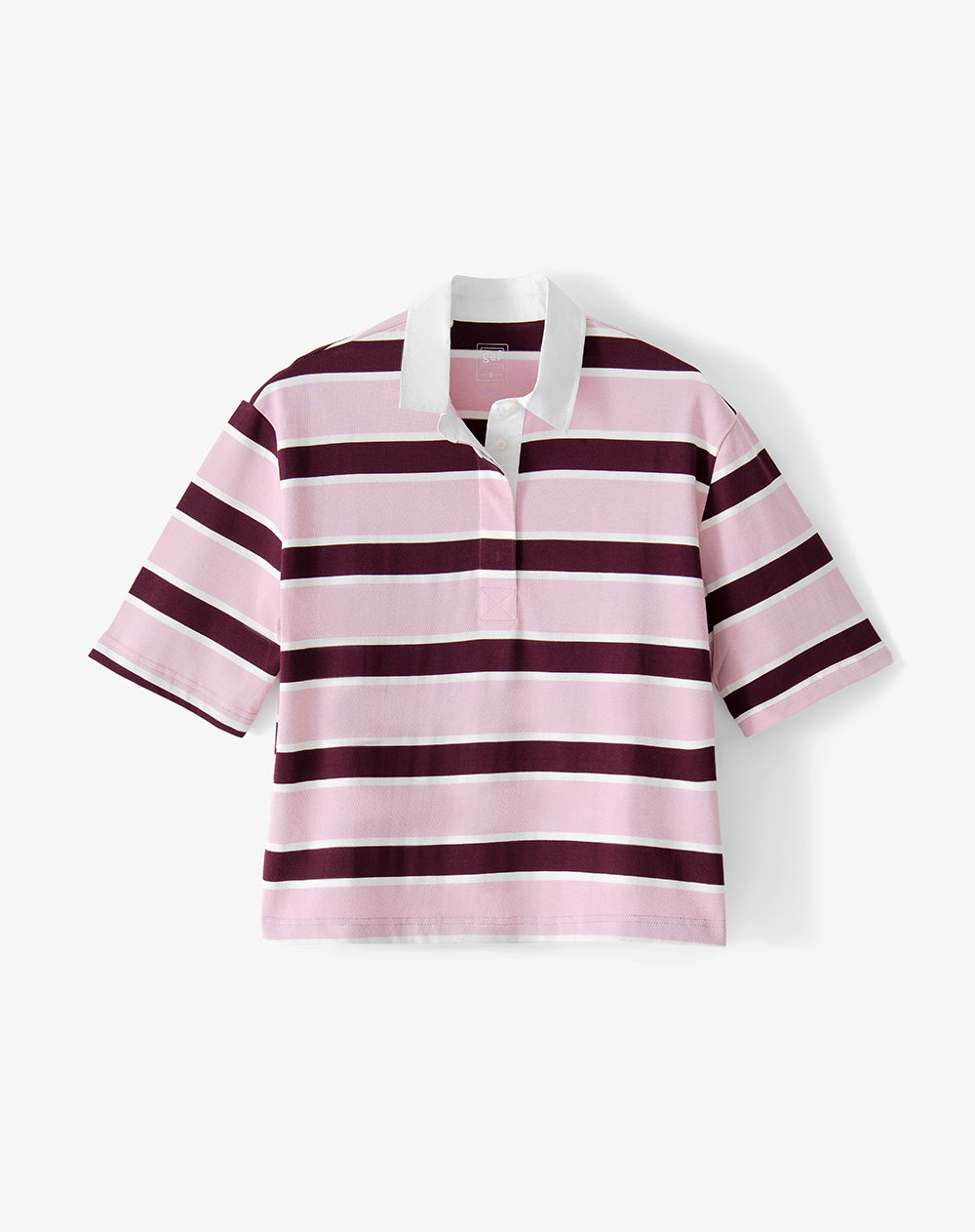 Polo manga corta oversize algodón rayas mujer