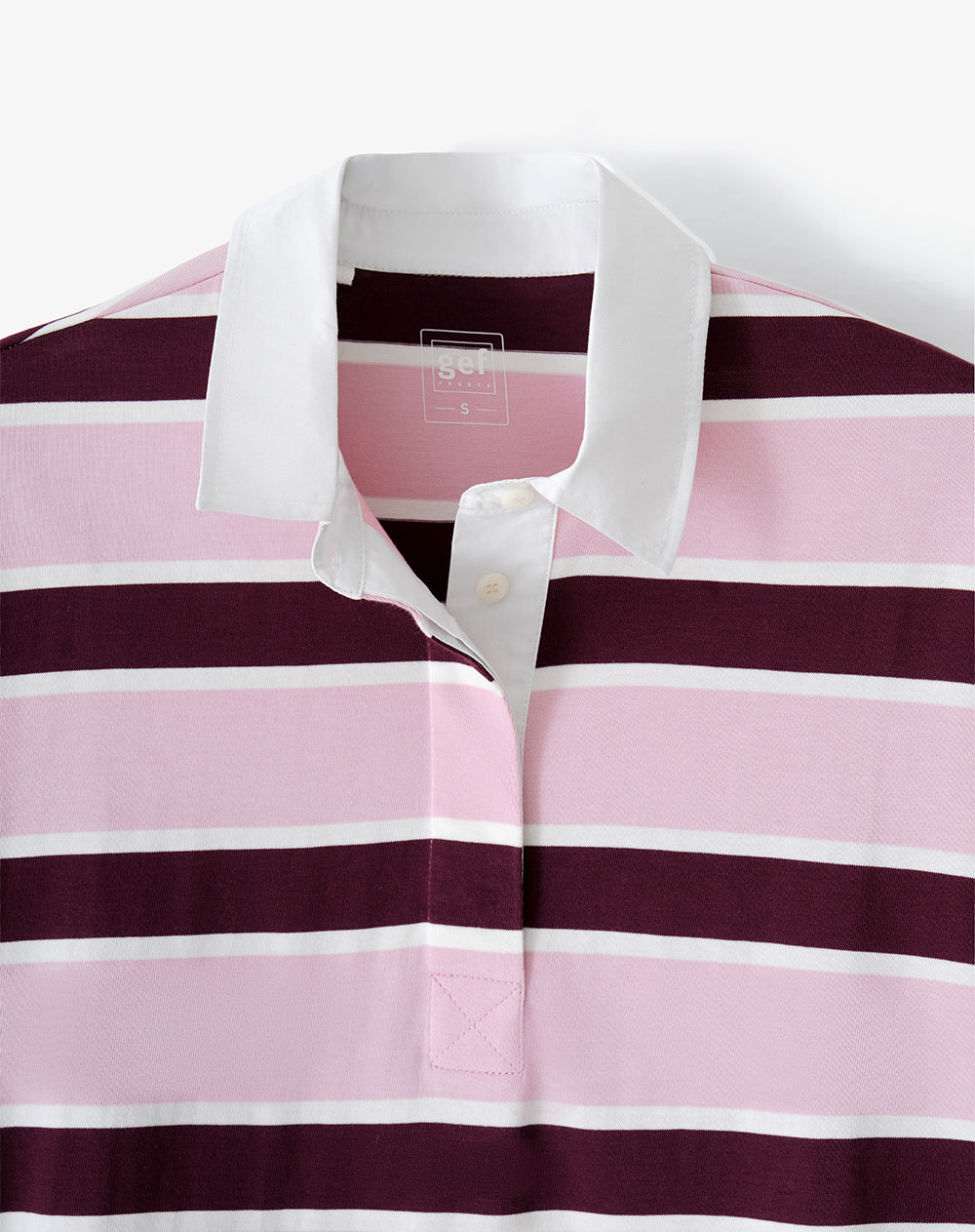 Polo manga corta oversize algodón rayas mujer