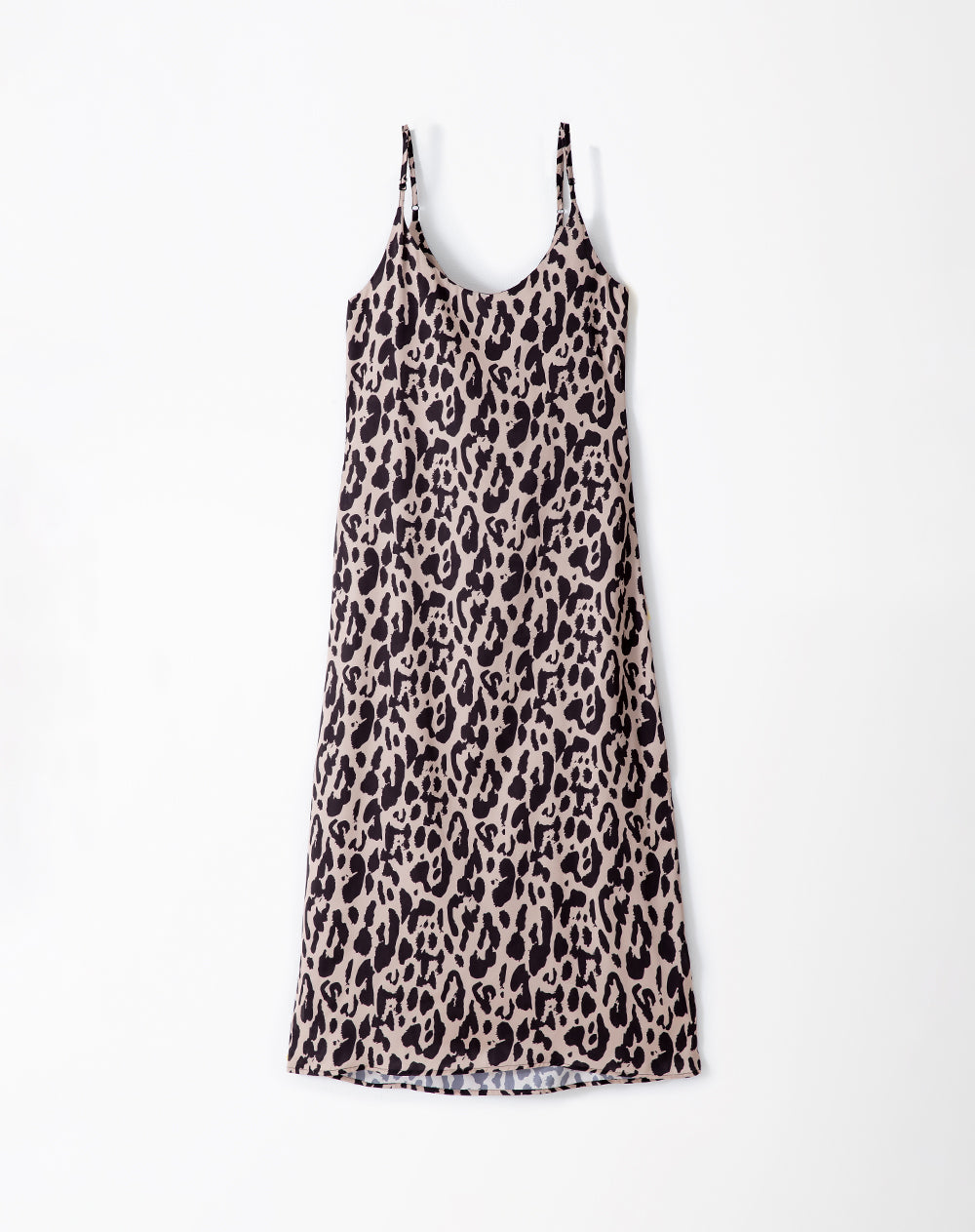 Vestido largo negro leopardo