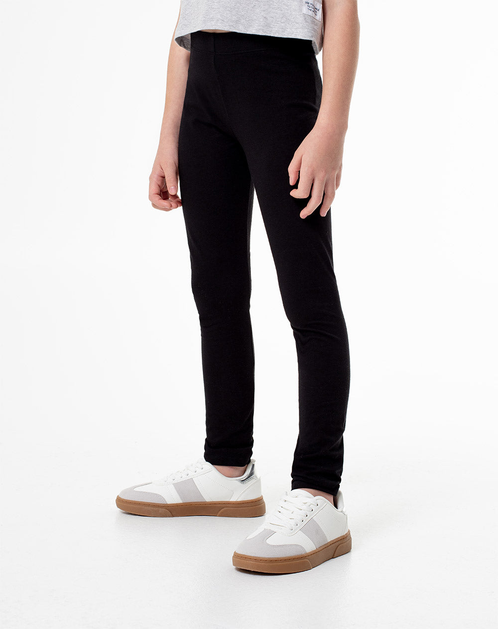 Set x2 Leggings Tiro Medio Negros para Niña