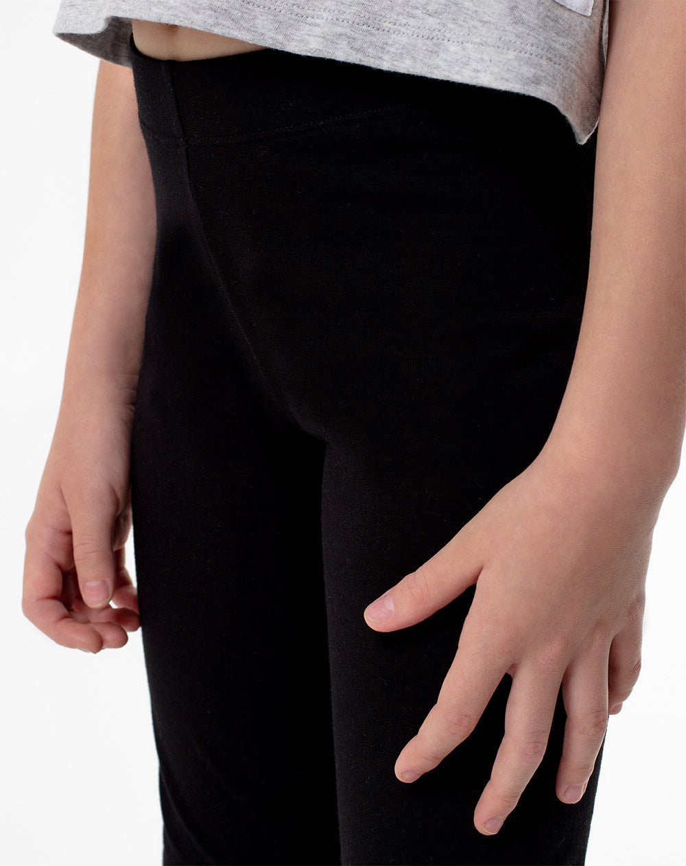 Set x2 Leggings Tiro Medio Negros para Niña