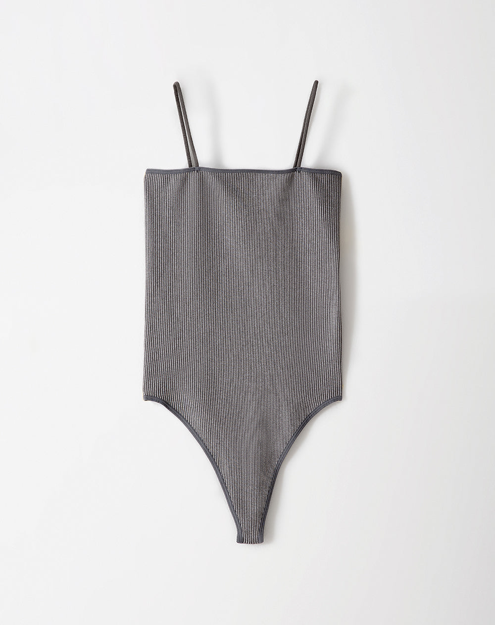 Body cuello cuadrado tiras gris