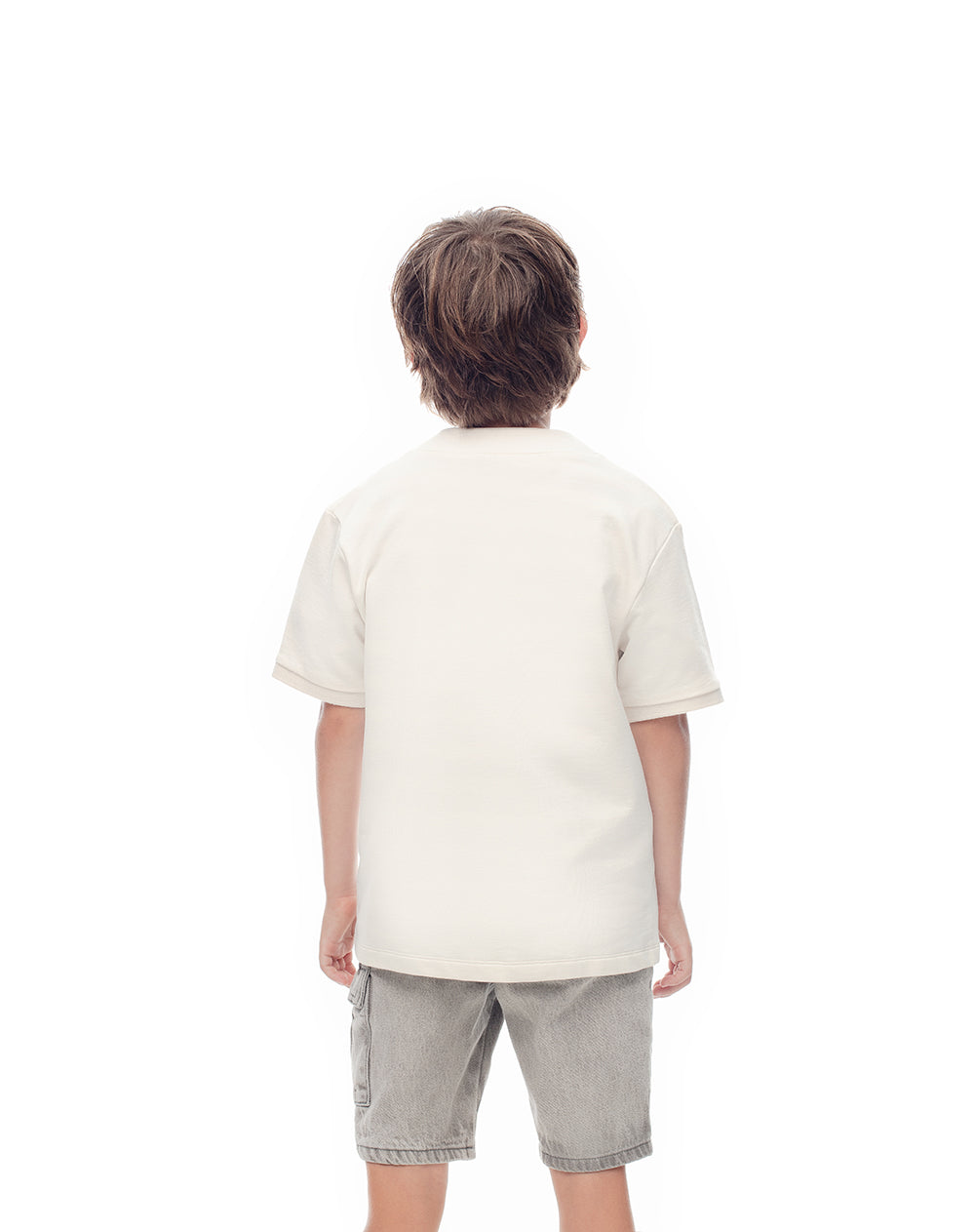 Camisa regular fit manga corta vainilla