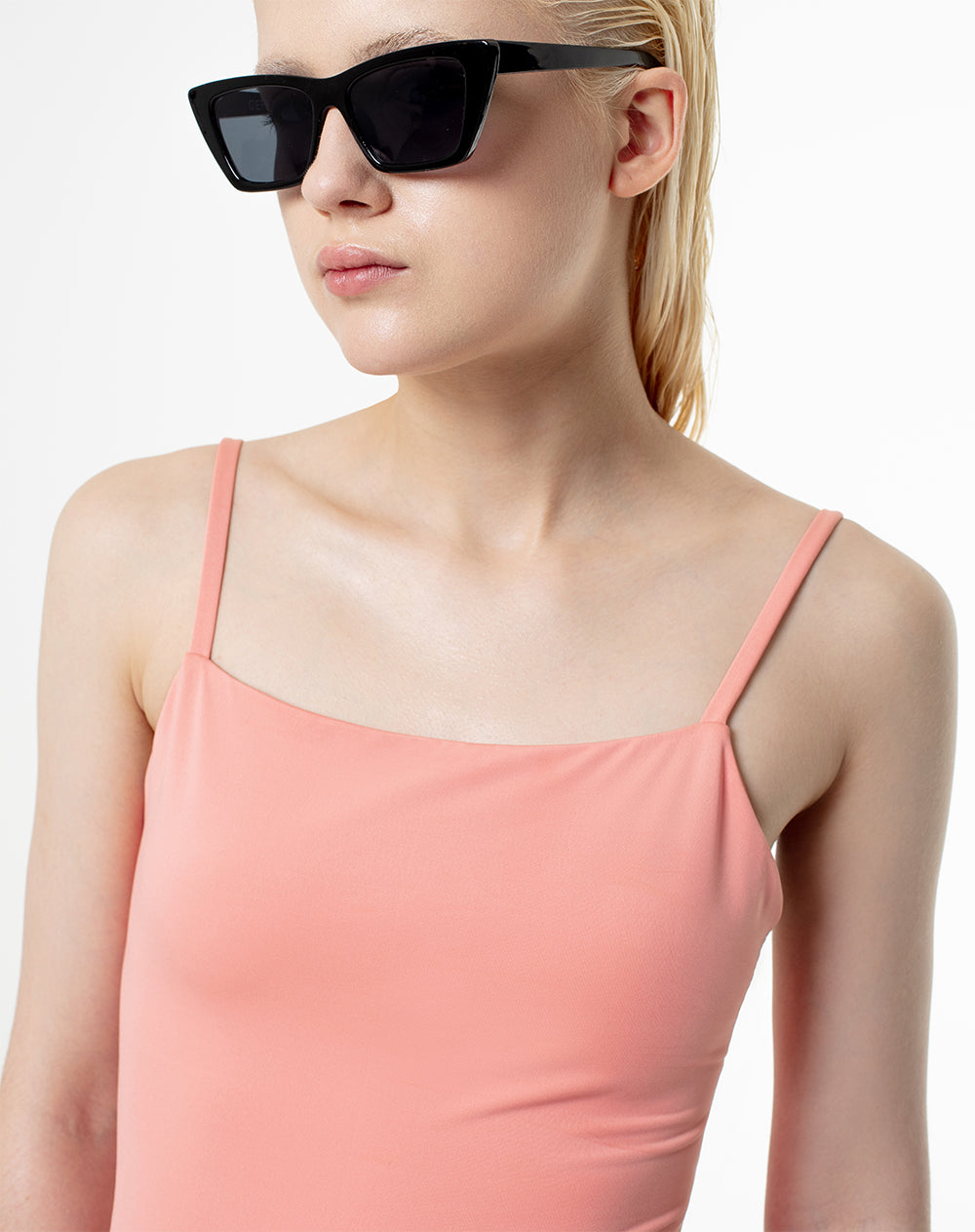 Body cuello redondo tiras coral