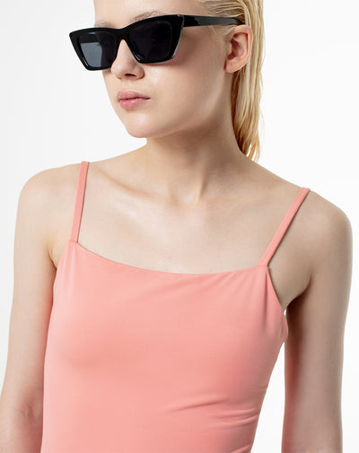 Body cuello redondo tiras coral