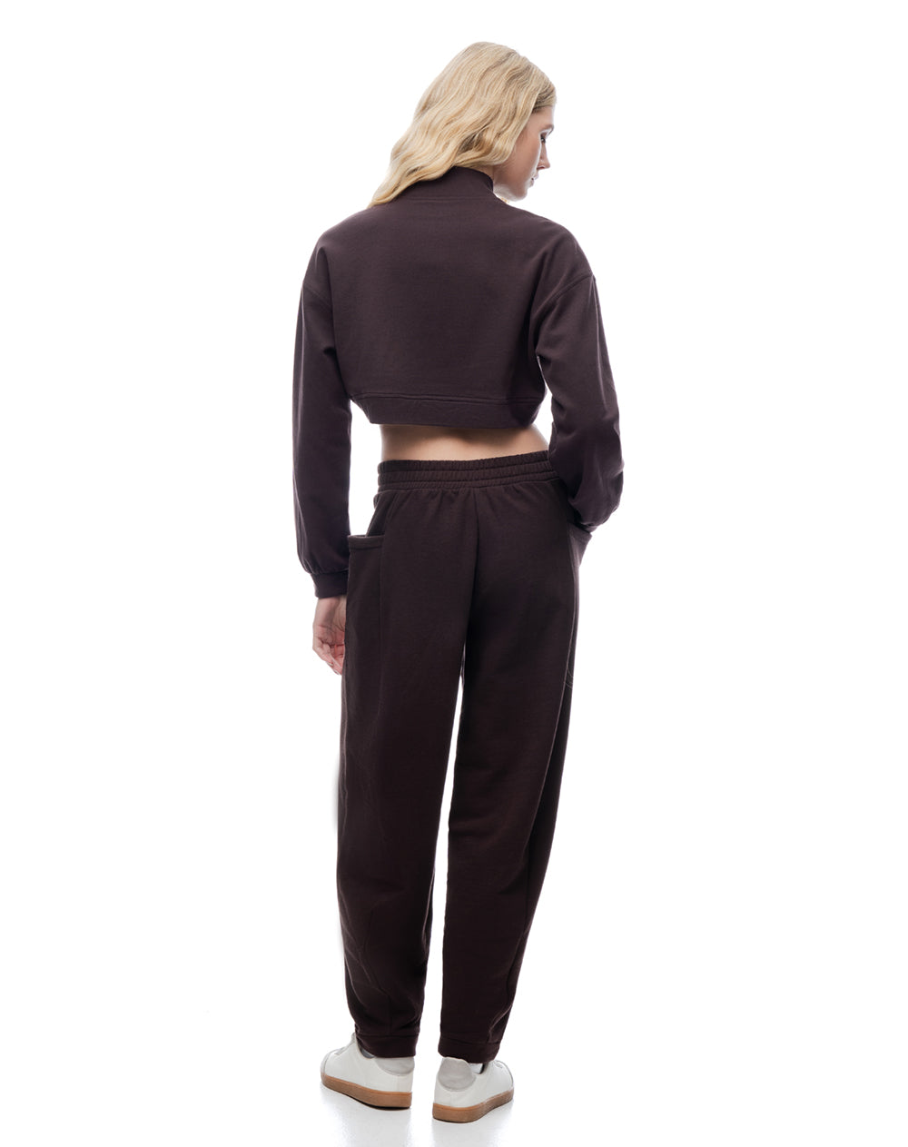 Pantalón relaxed tiro alto vinotinto mujer