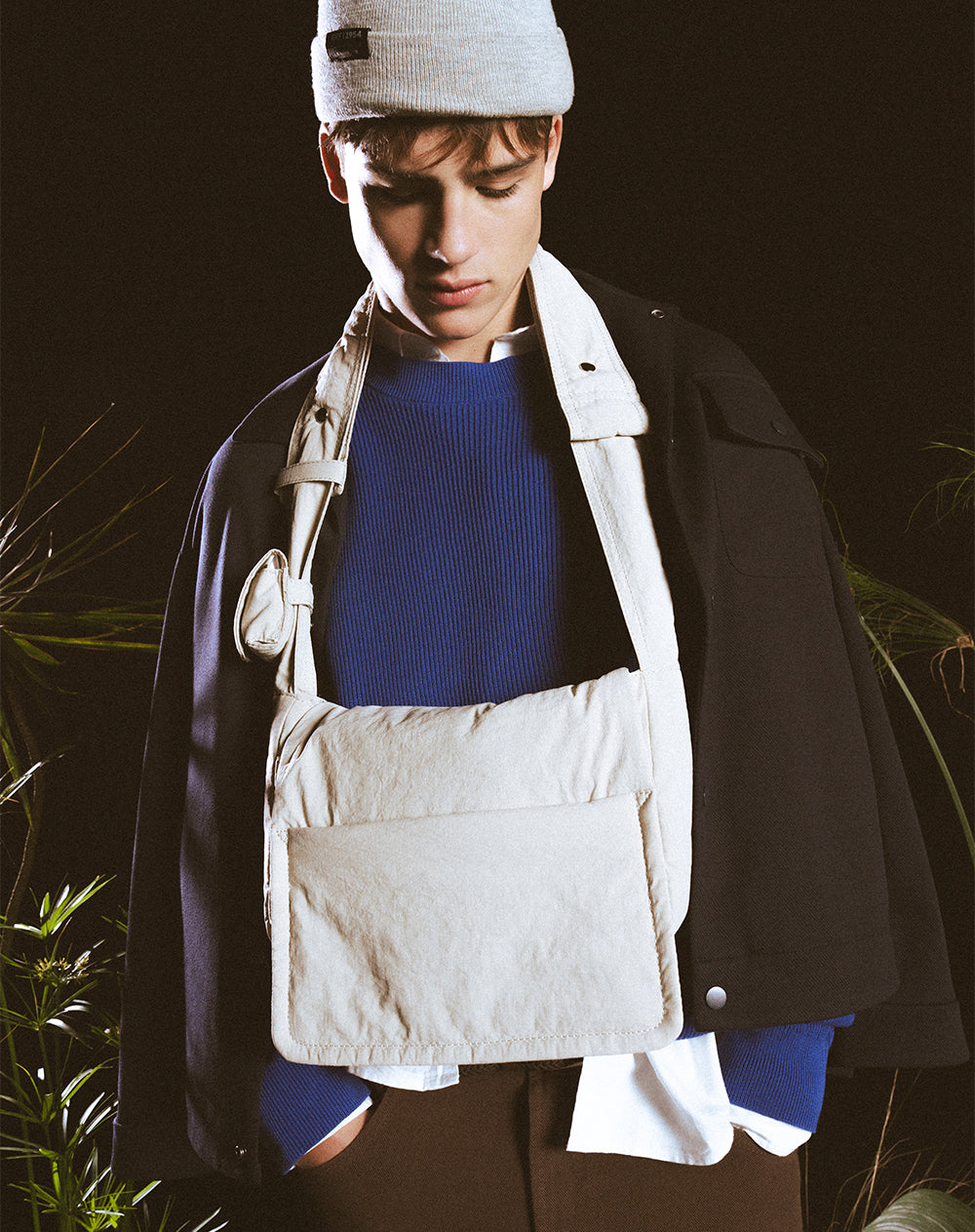 Bolso bandolera crudo hombre