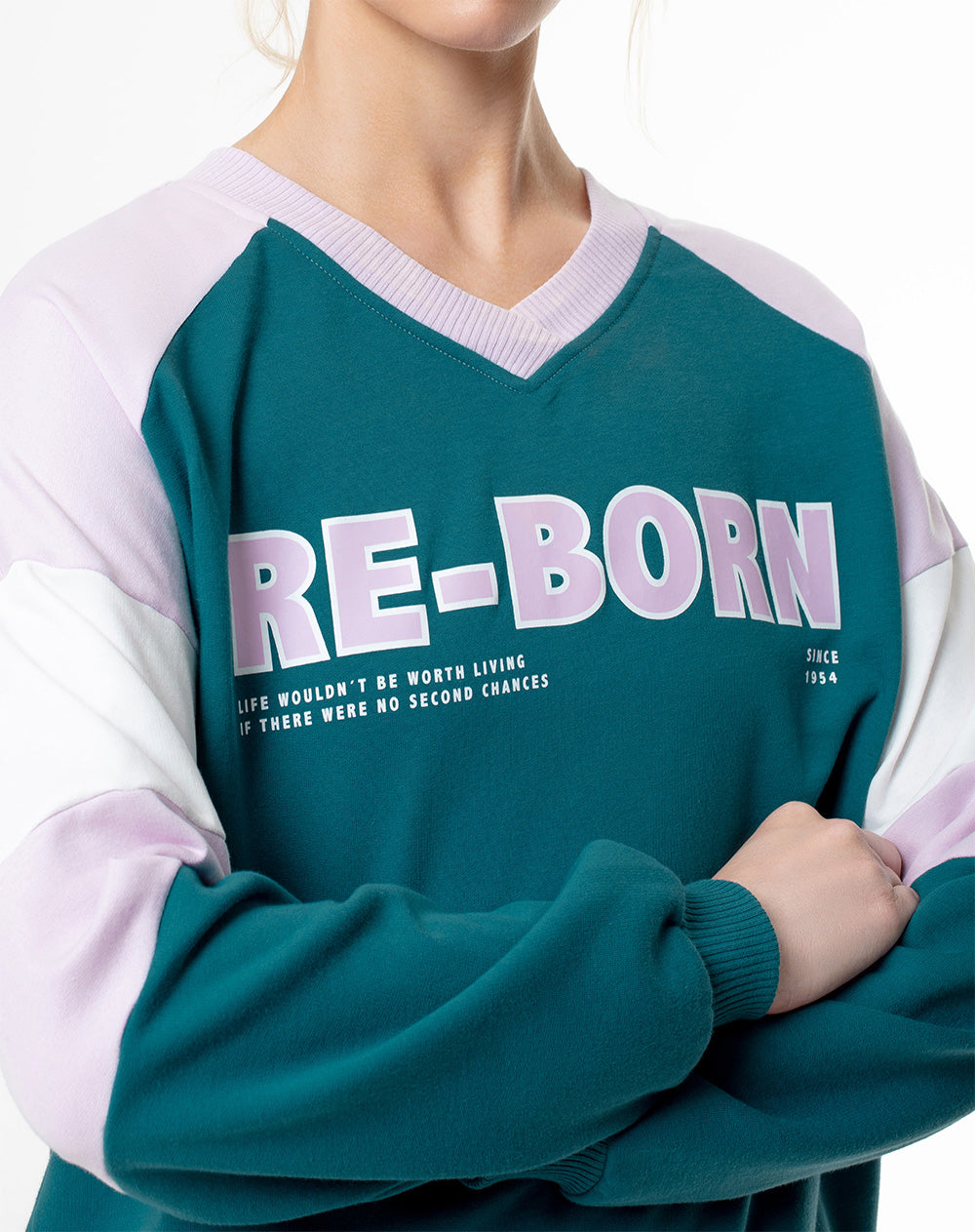 Buzo relaxed fit verde bloques