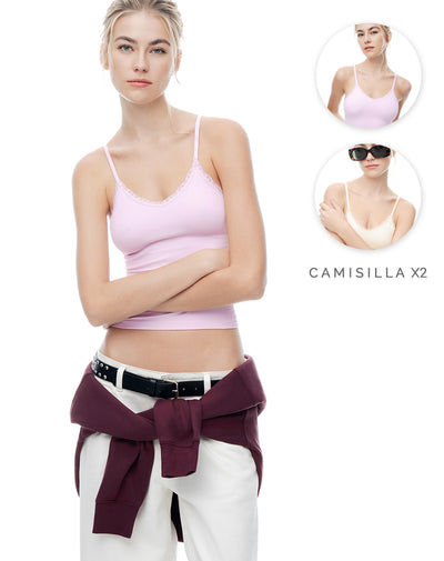 Camisilla slim seamless x2unds surtidas mujer