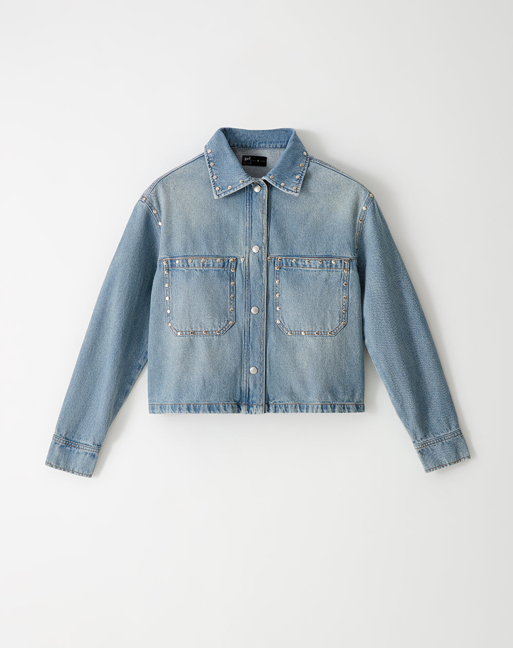 Chaqueta loose fit sin capucha índigo medio