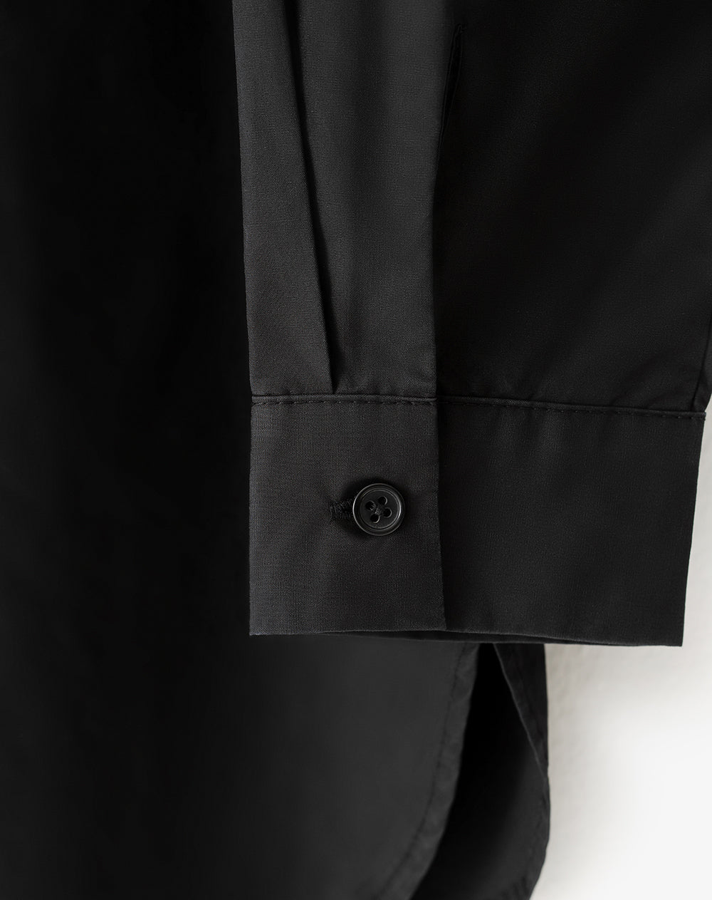 Camisa manga larga oversize algodón negra mujer