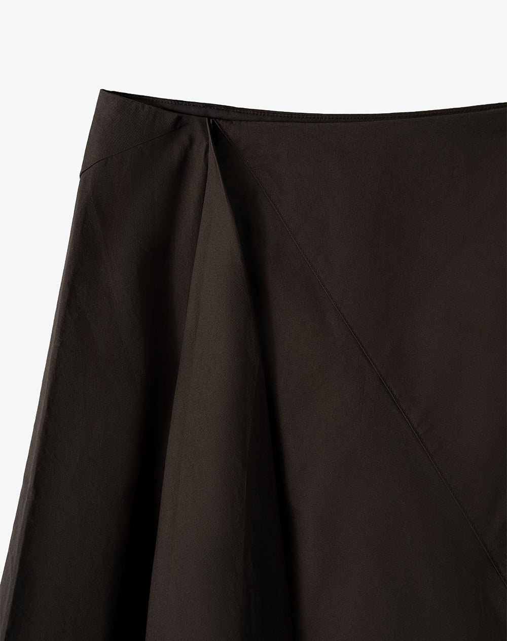 Falda midi tiro medio silueta tipo A café mujer