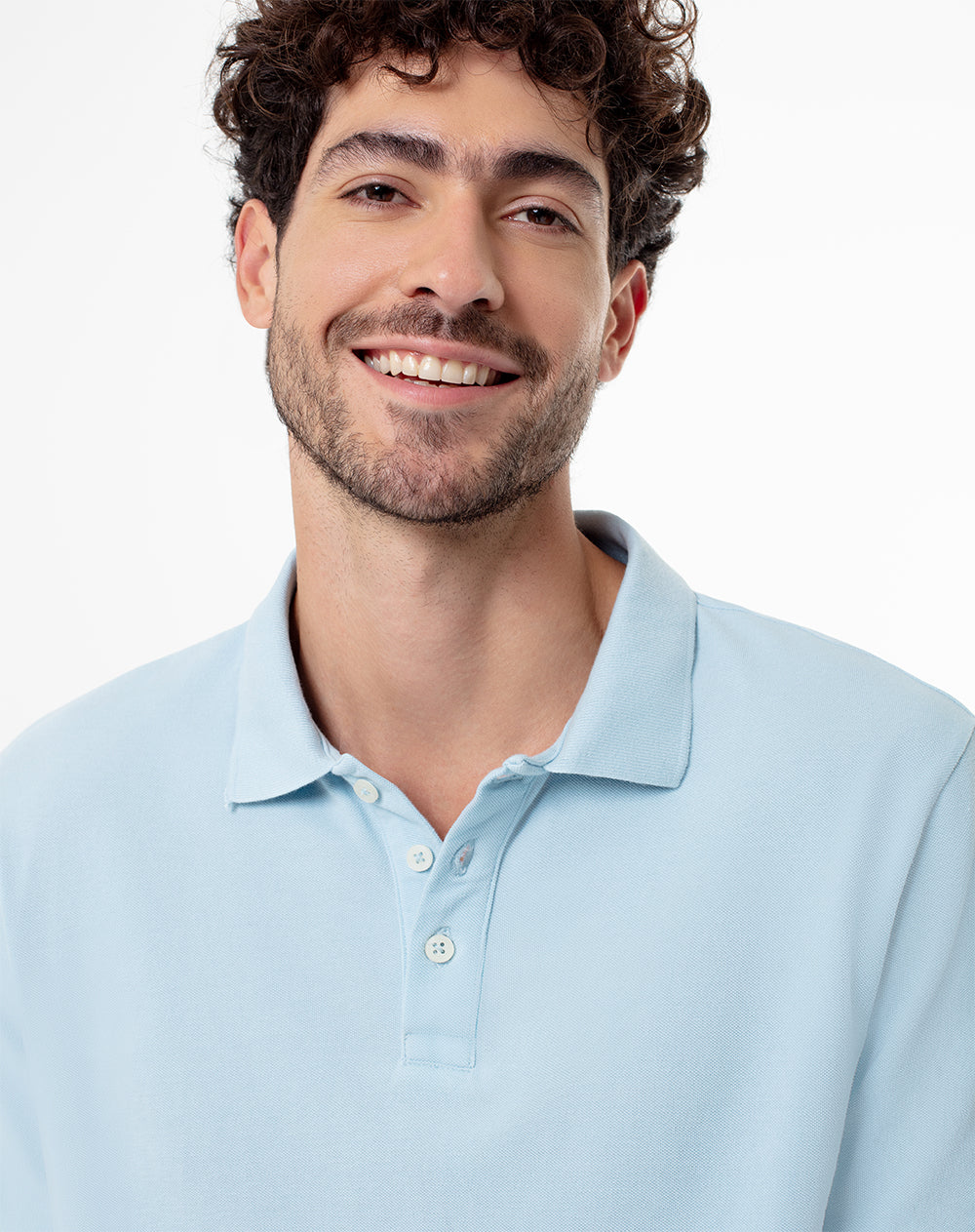Polo slim fit azul