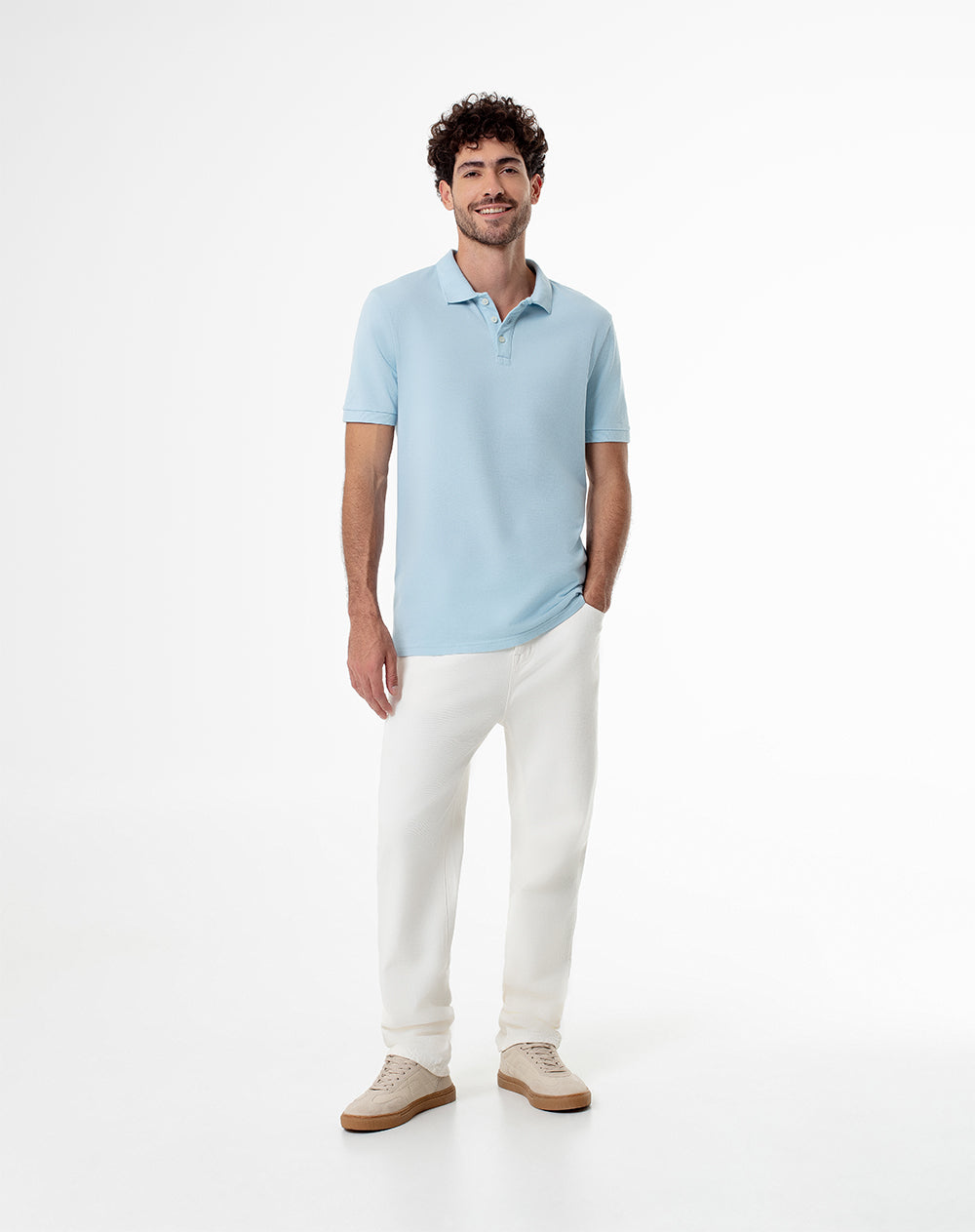Polo slim fit azul