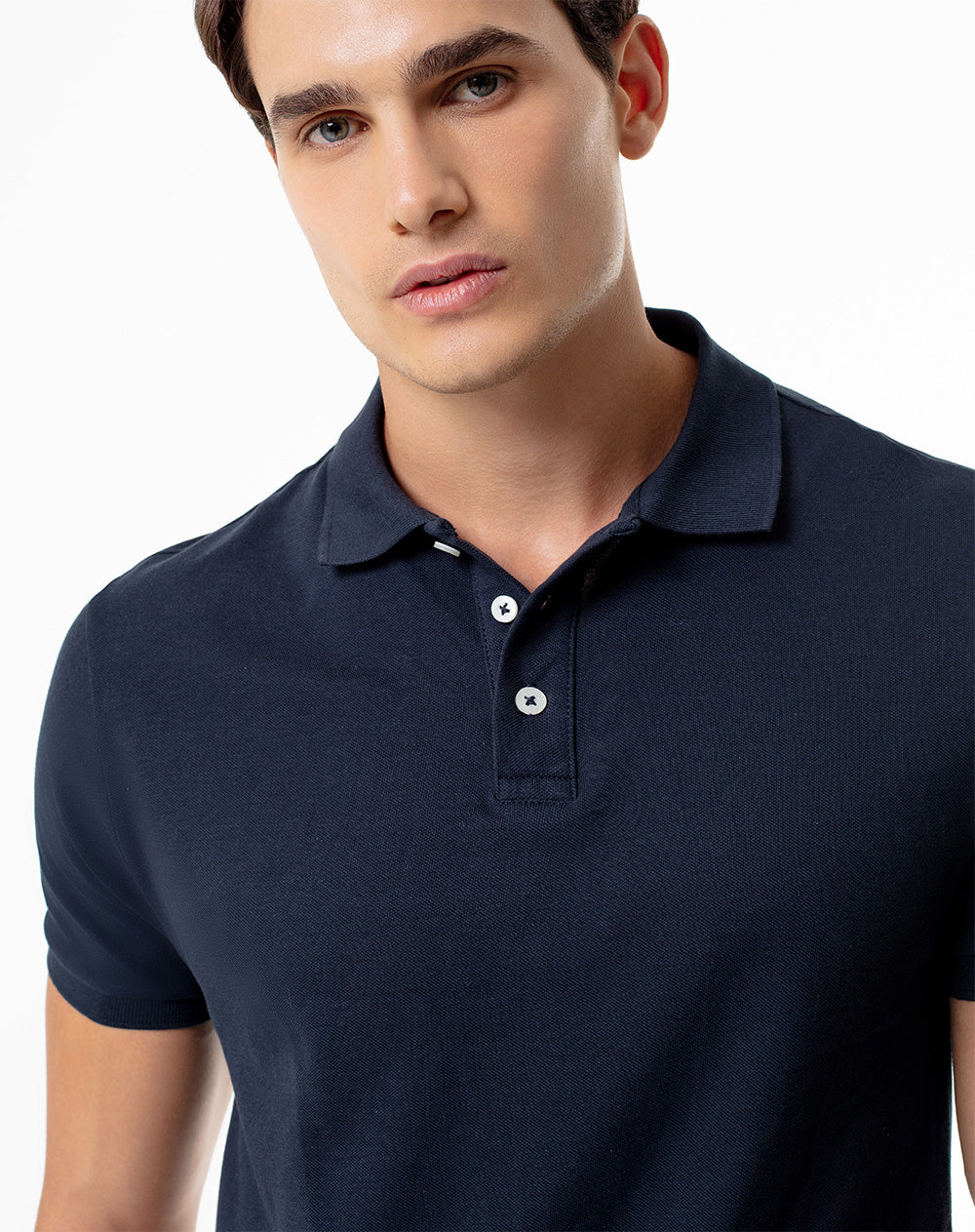 Polo slim fit azul