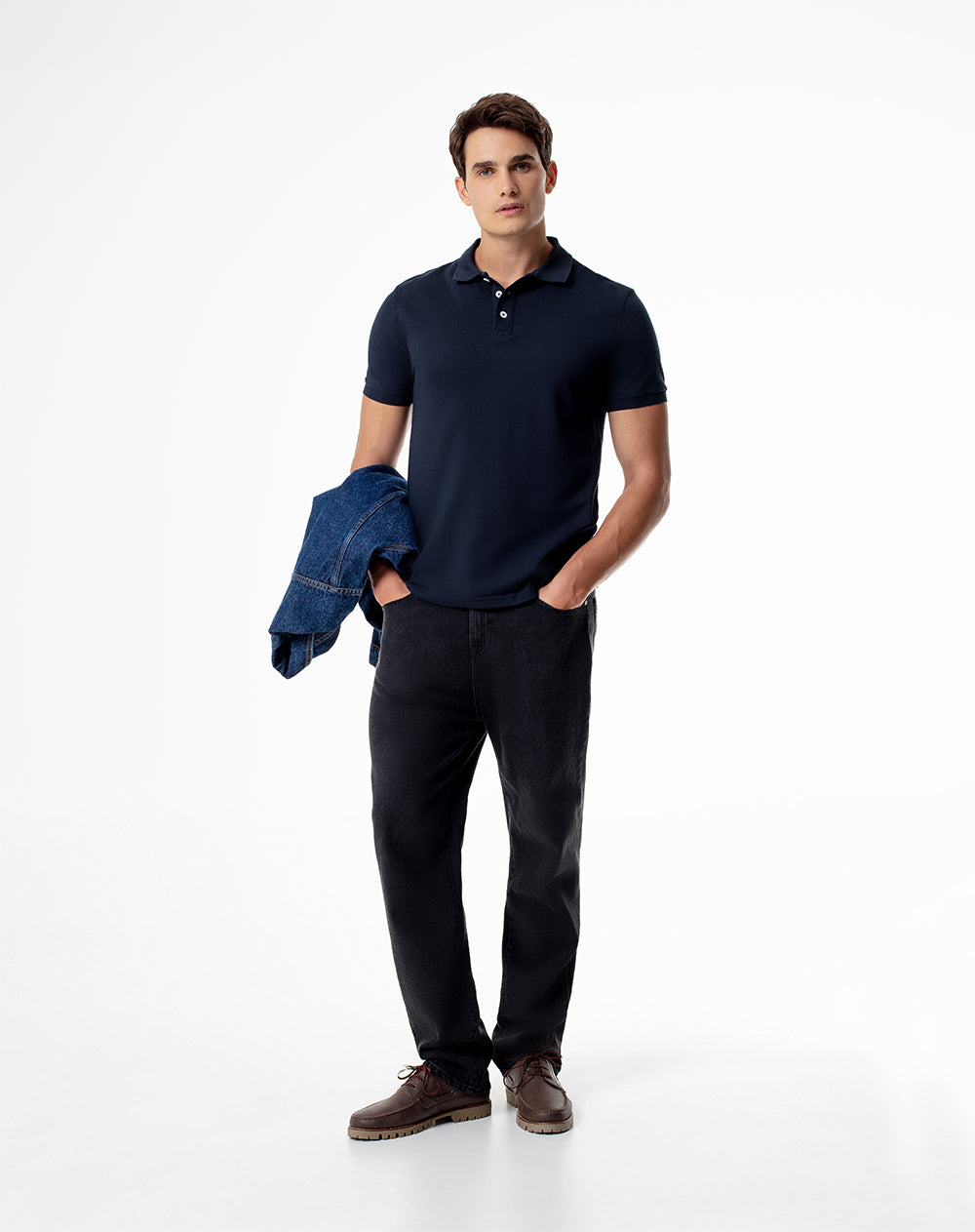 Polo slim fit azul