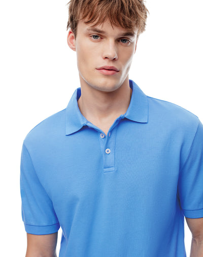 Polo slim fit azul