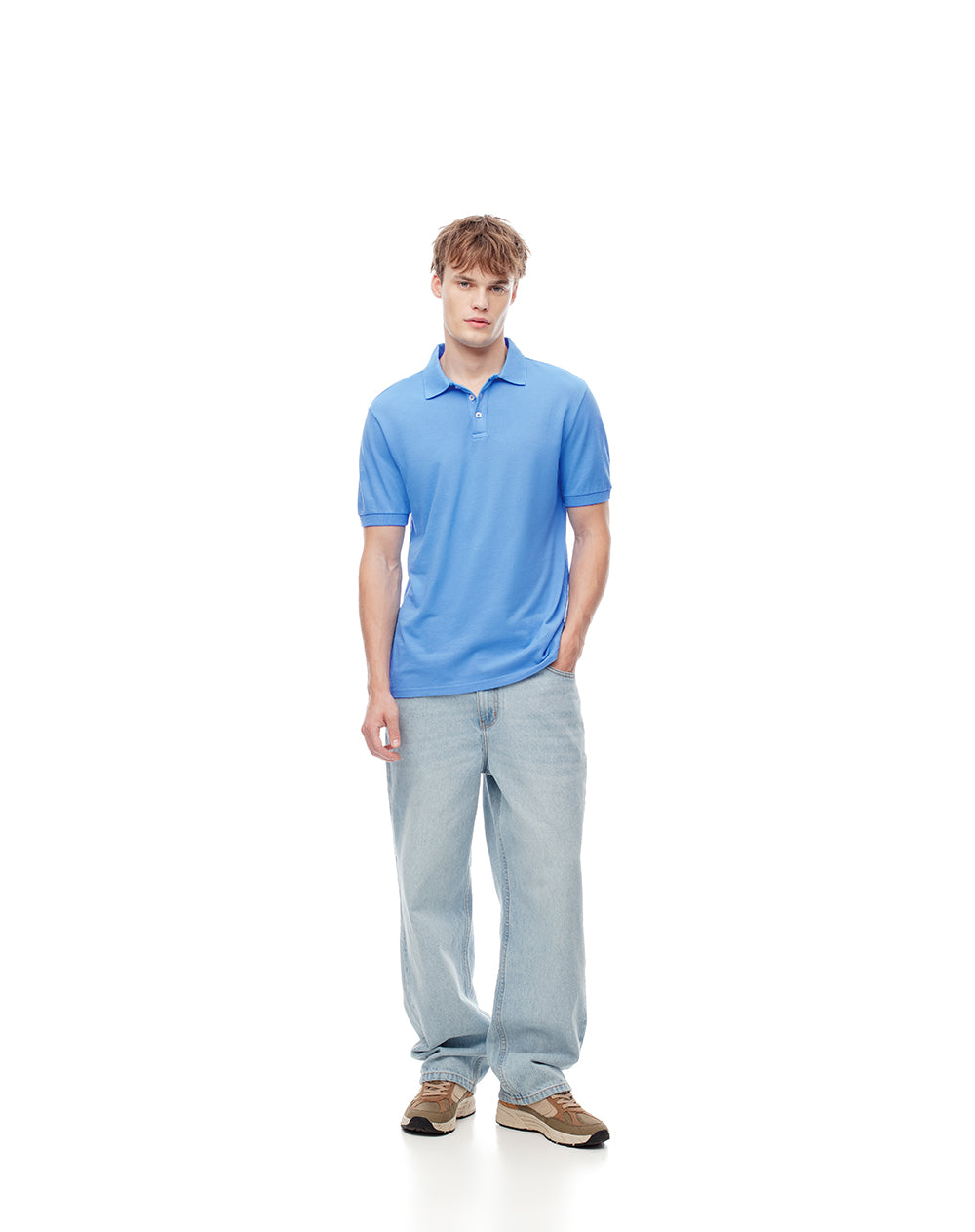 Polo slim fit azul