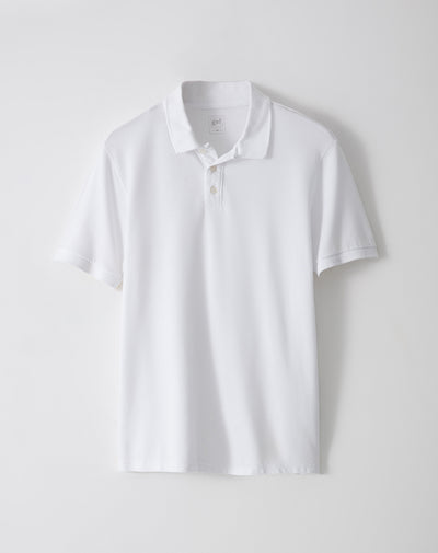Polo slim algodón blanca hombre