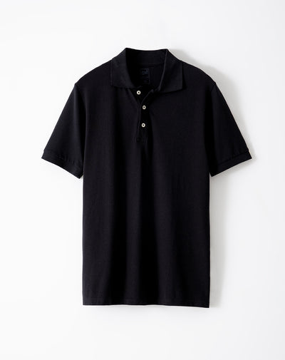 Polo slim algodón negra hombre