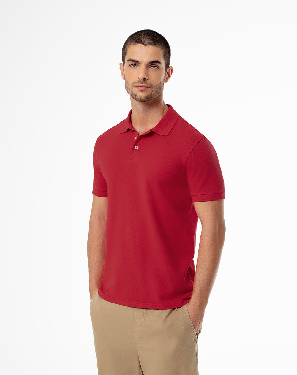 Polo slim fit roja