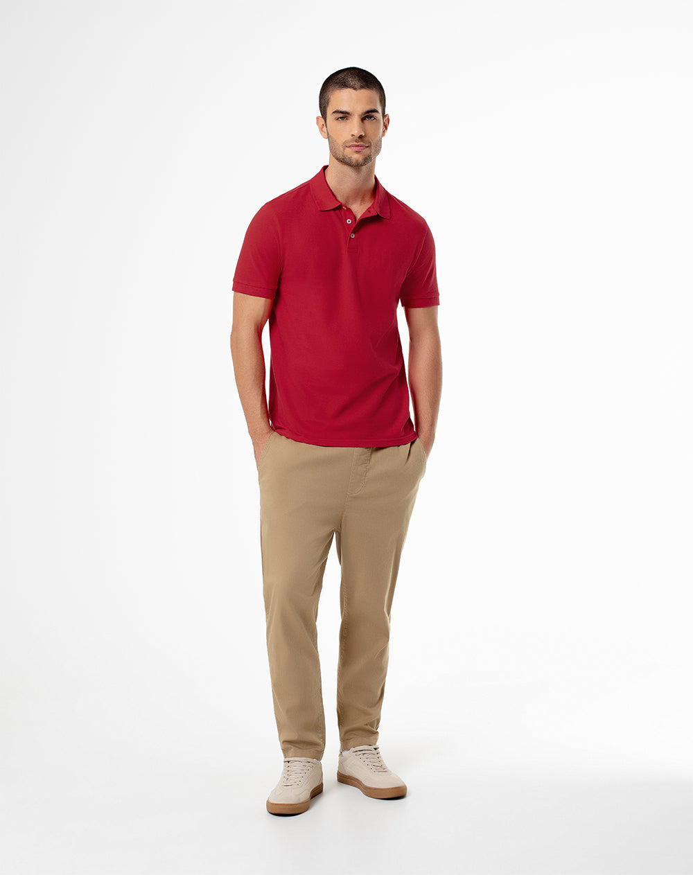 Polo slim fit roja