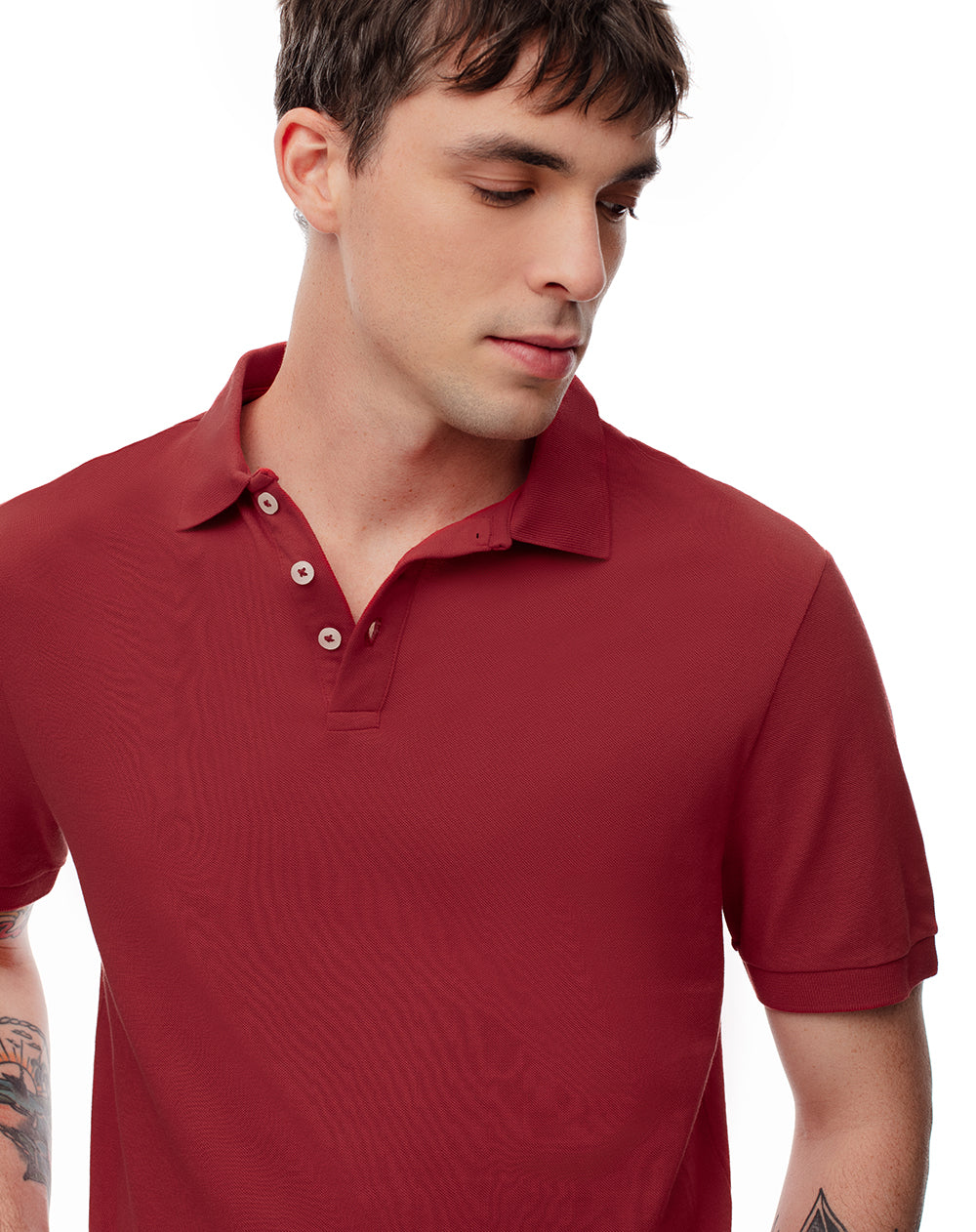 Polo slim fit roja