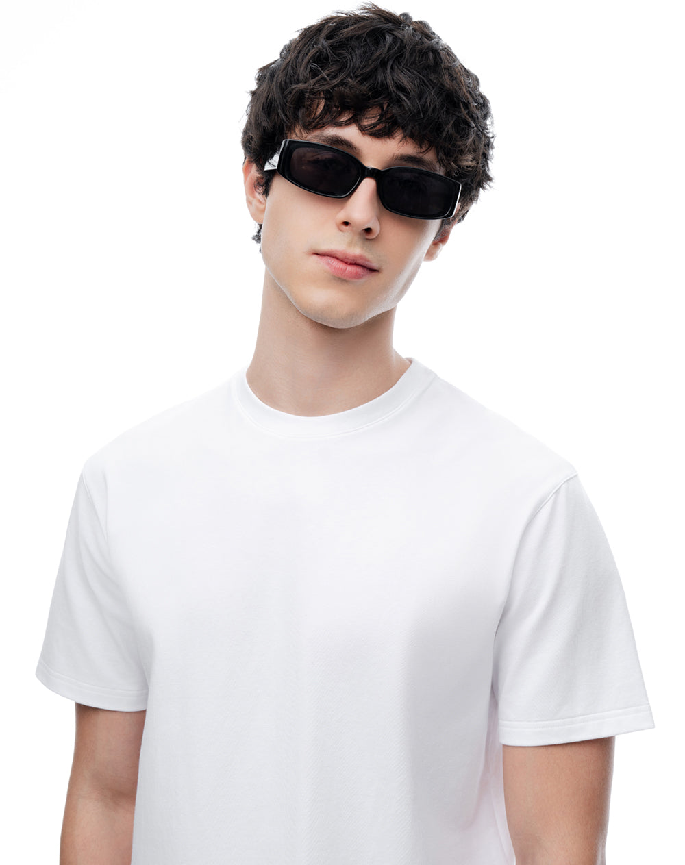 Polo regular manga corta blanca hombre