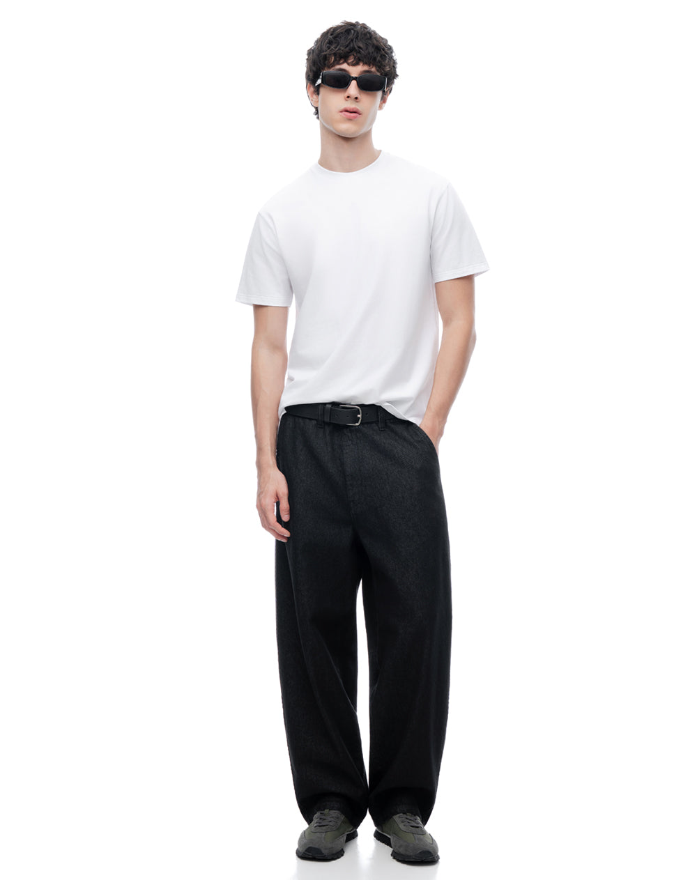 Polo regular manga corta blanca hombre