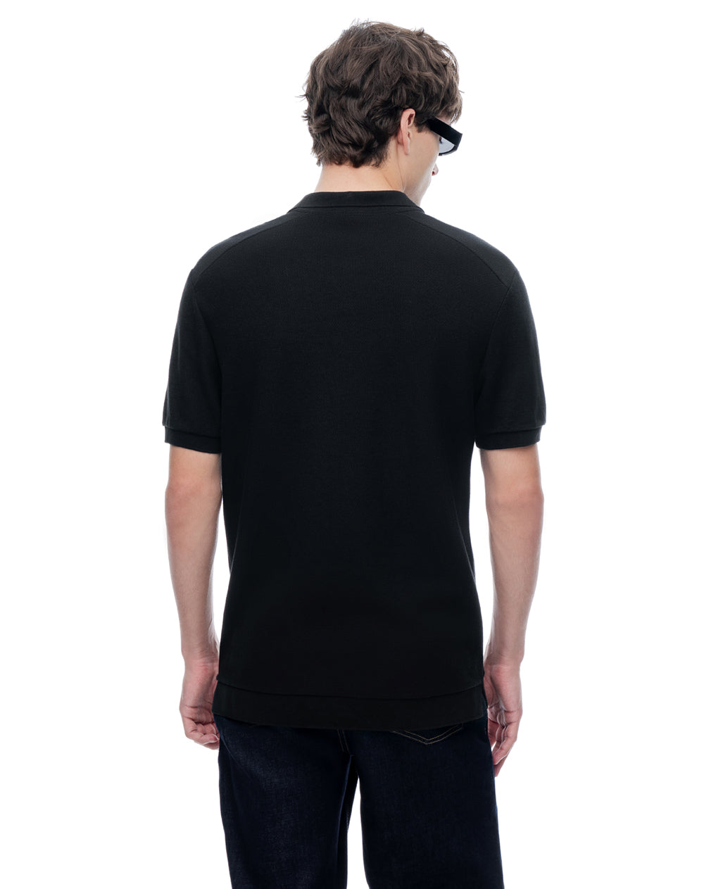 Polo regular algodón negra hombre