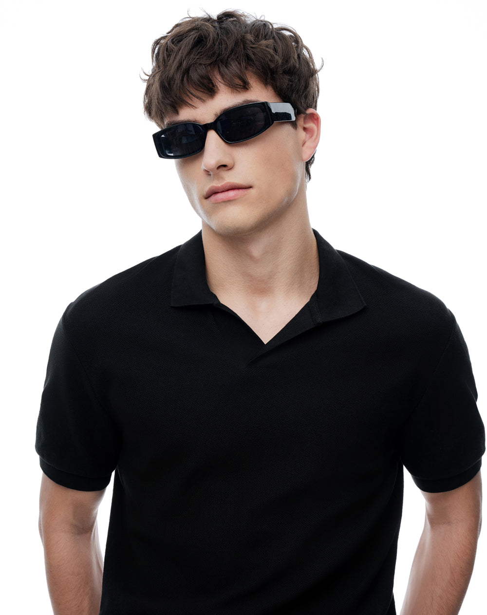 Polo regular algodón negra hombre
