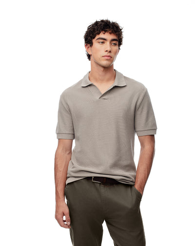 Polo regular algodón taupe hombre