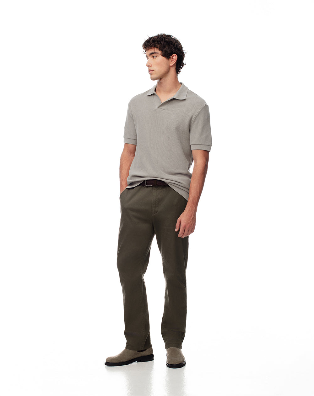 Polo regular algodón taupe hombre