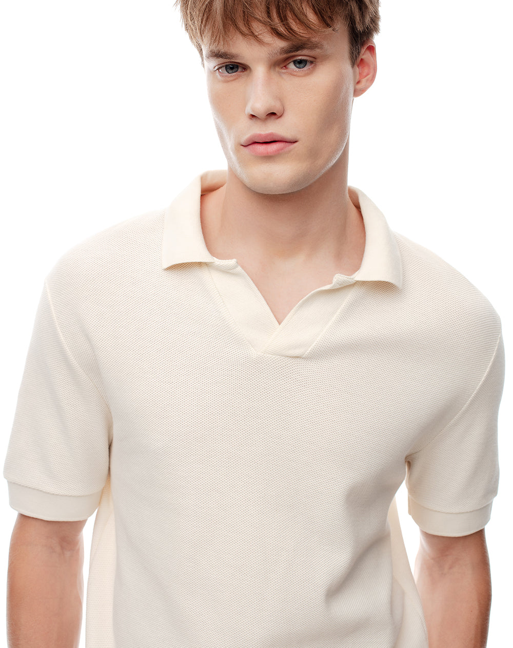 Polo regular tejido de punto algodón vainilla hombre