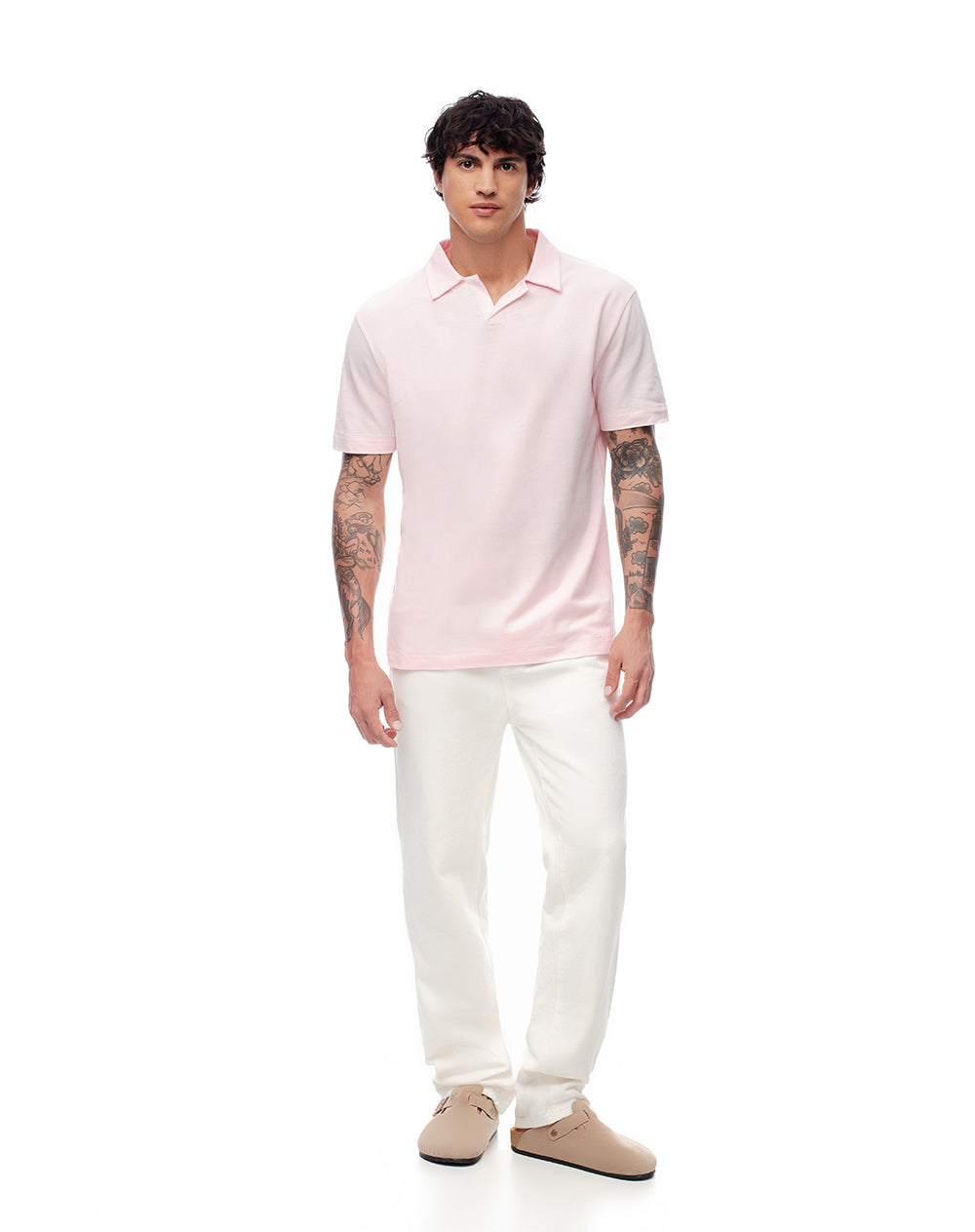 Polo regular fit rosa claro
